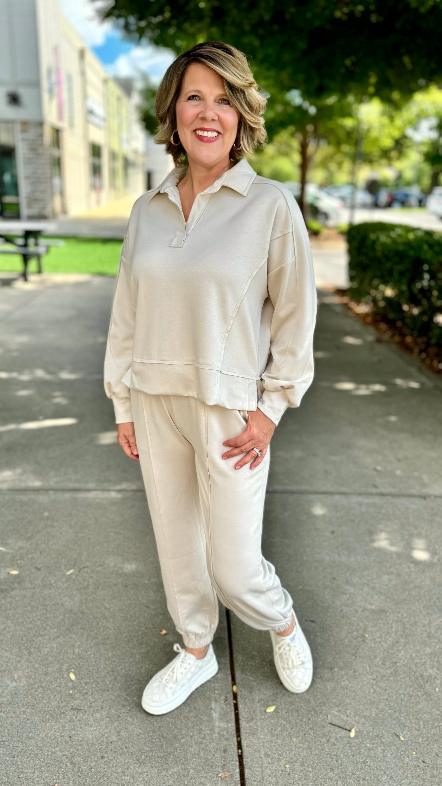 Love Leisure Ecru Jogger Pant
