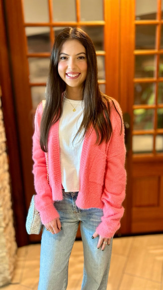 Cozy Cardigan - Bubblegum Pink