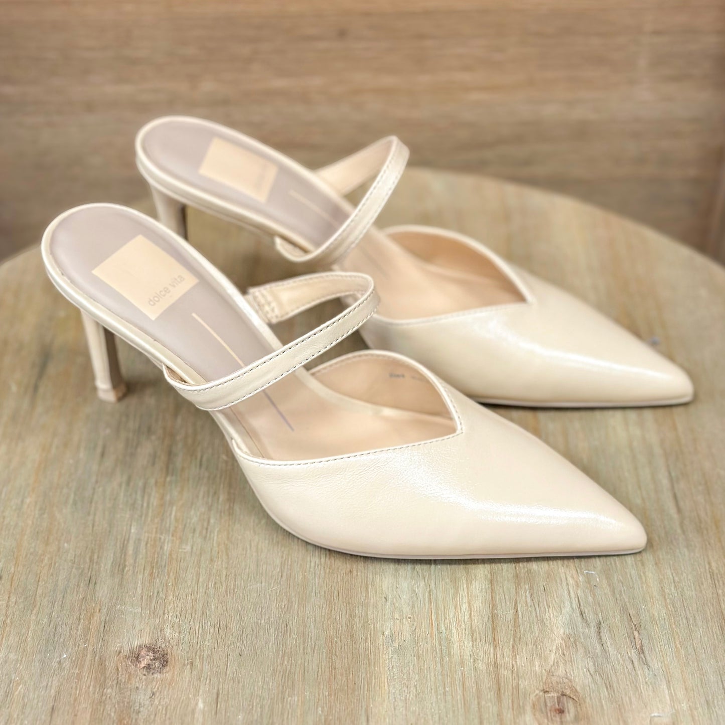 Dolce Vita Kanika Heel - French Vanilla Crinkle Patent