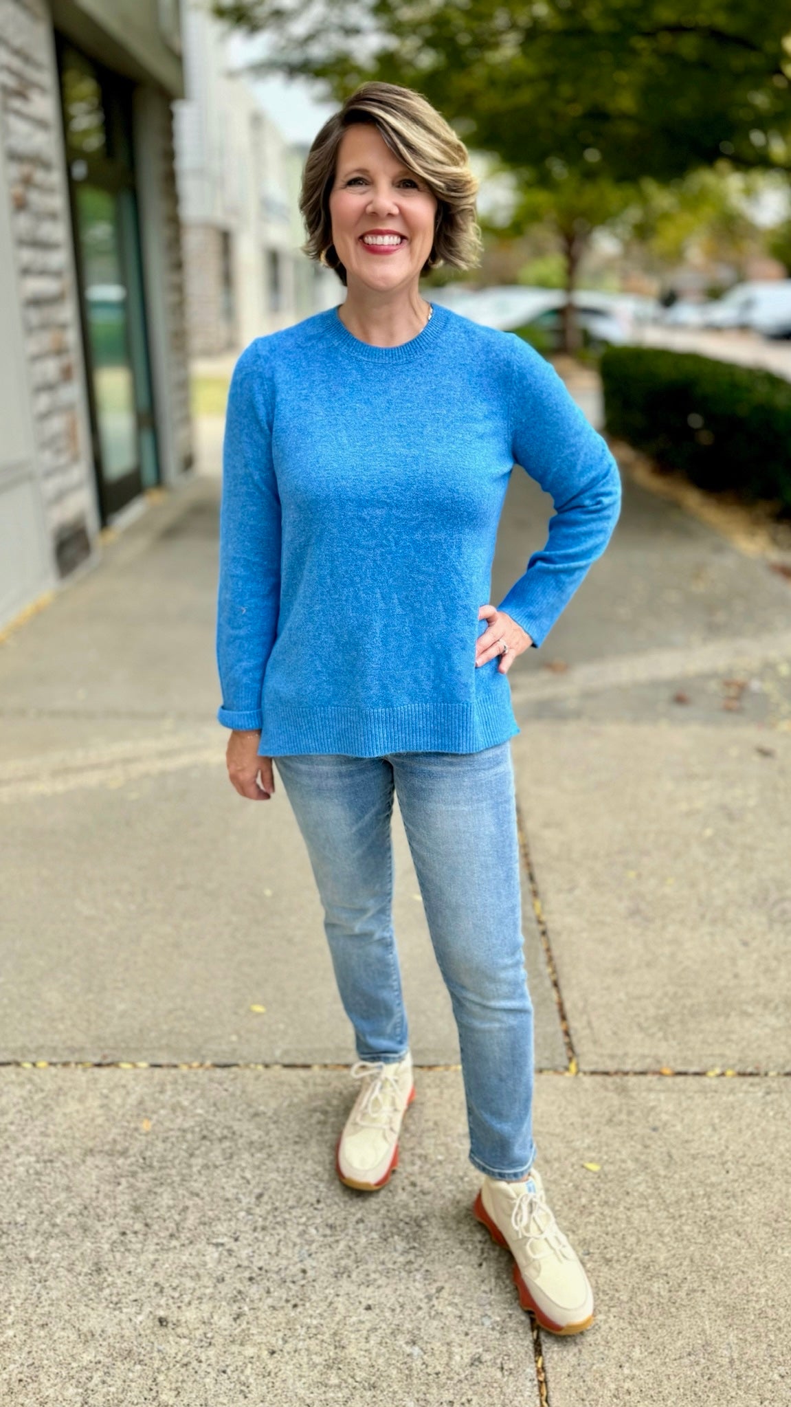 Imogen Crew Neck Sweater - Sky