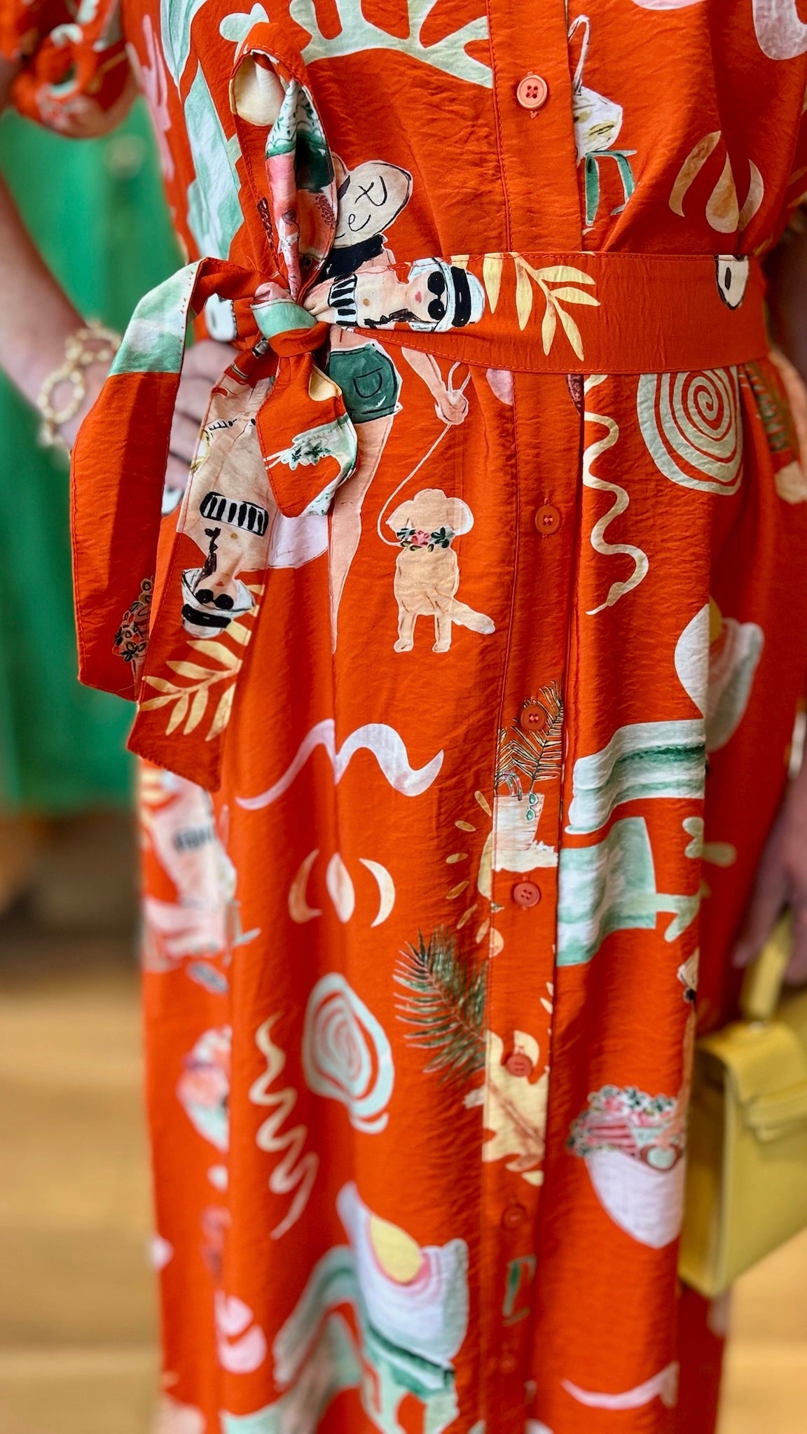 Maya Beach Belted Dress - Orange