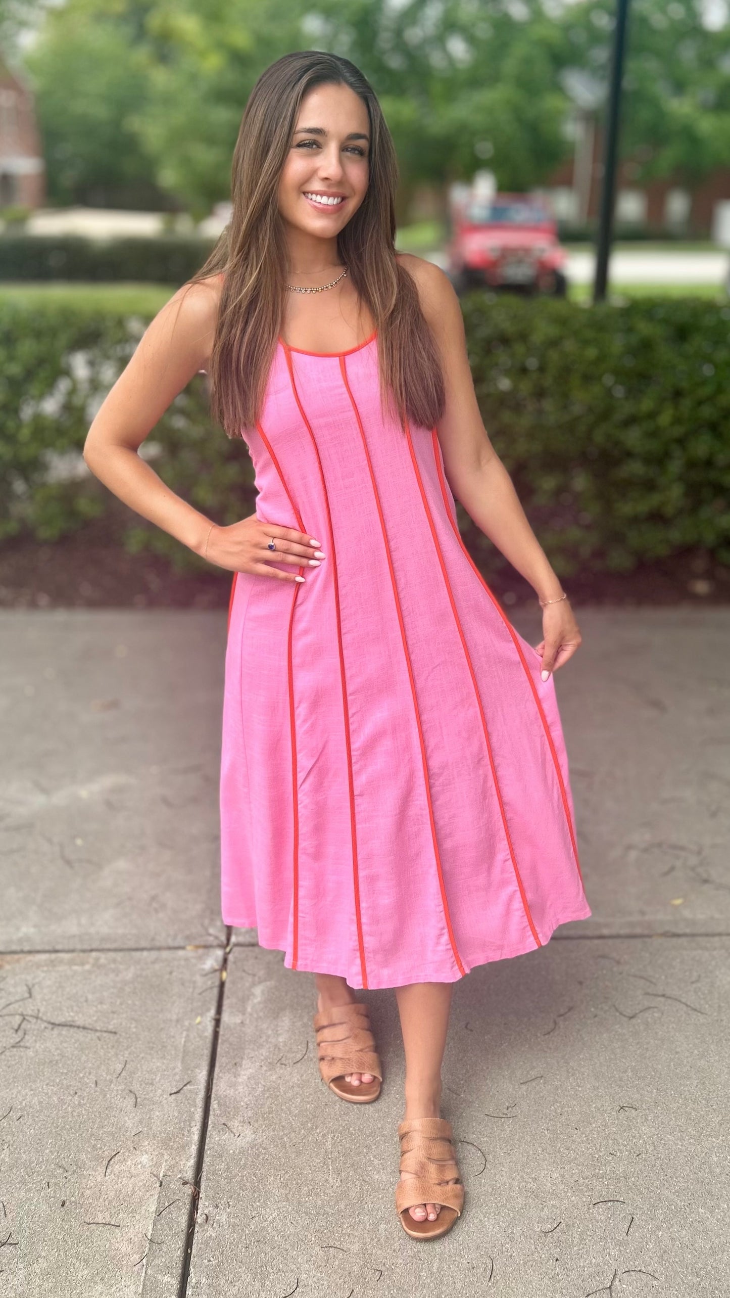 Harper Sleeveless Striped Midi Dress