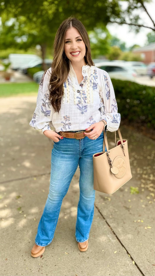 Ivy Jane Wildflowers Ric Rac Button Blouse