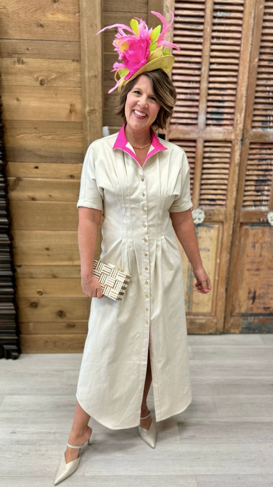 Emily McCarthy Georgia Dress - Sandshell