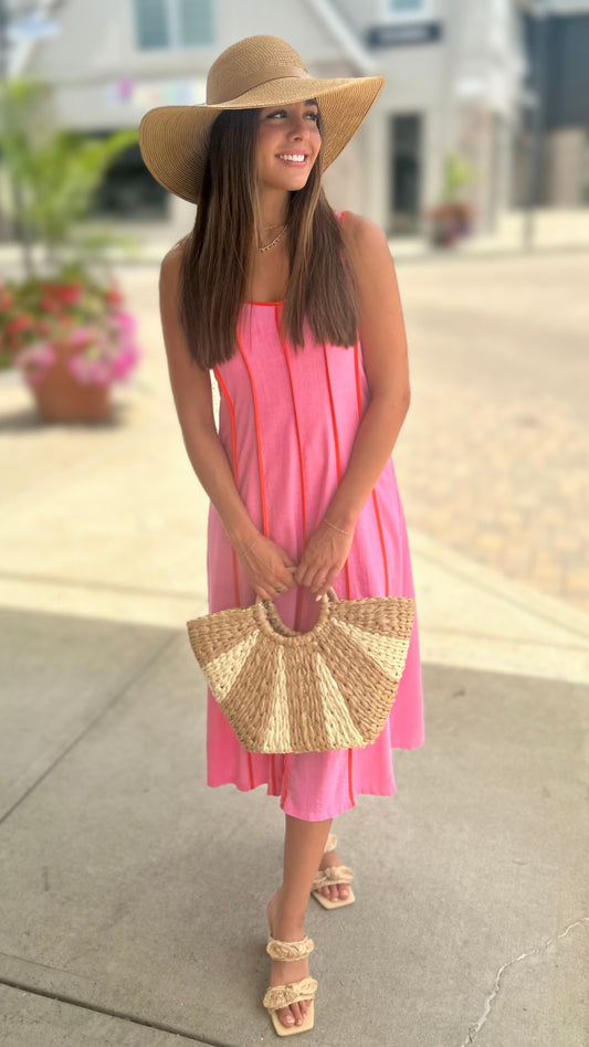 Harper Sleeveless Striped Midi Dress