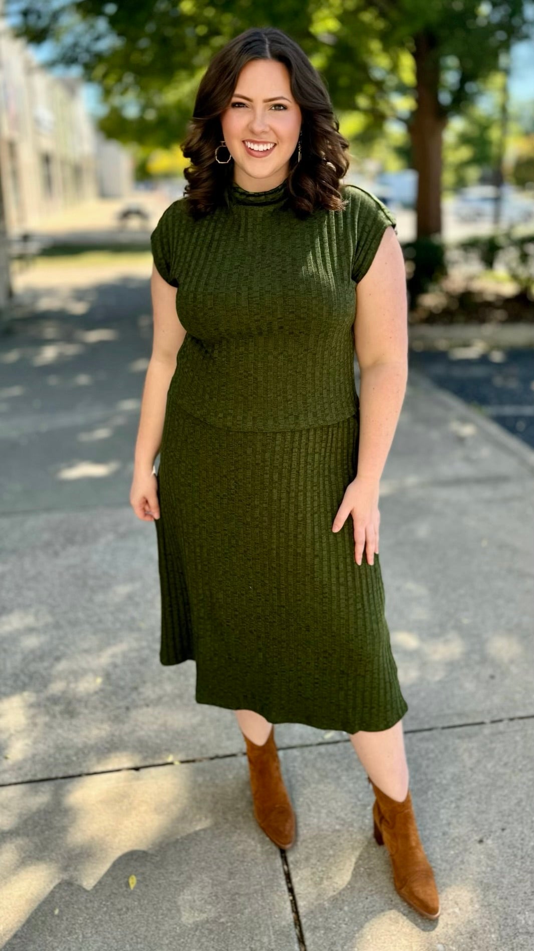 Michael Stars Nara Mock Neck Top - Matcha