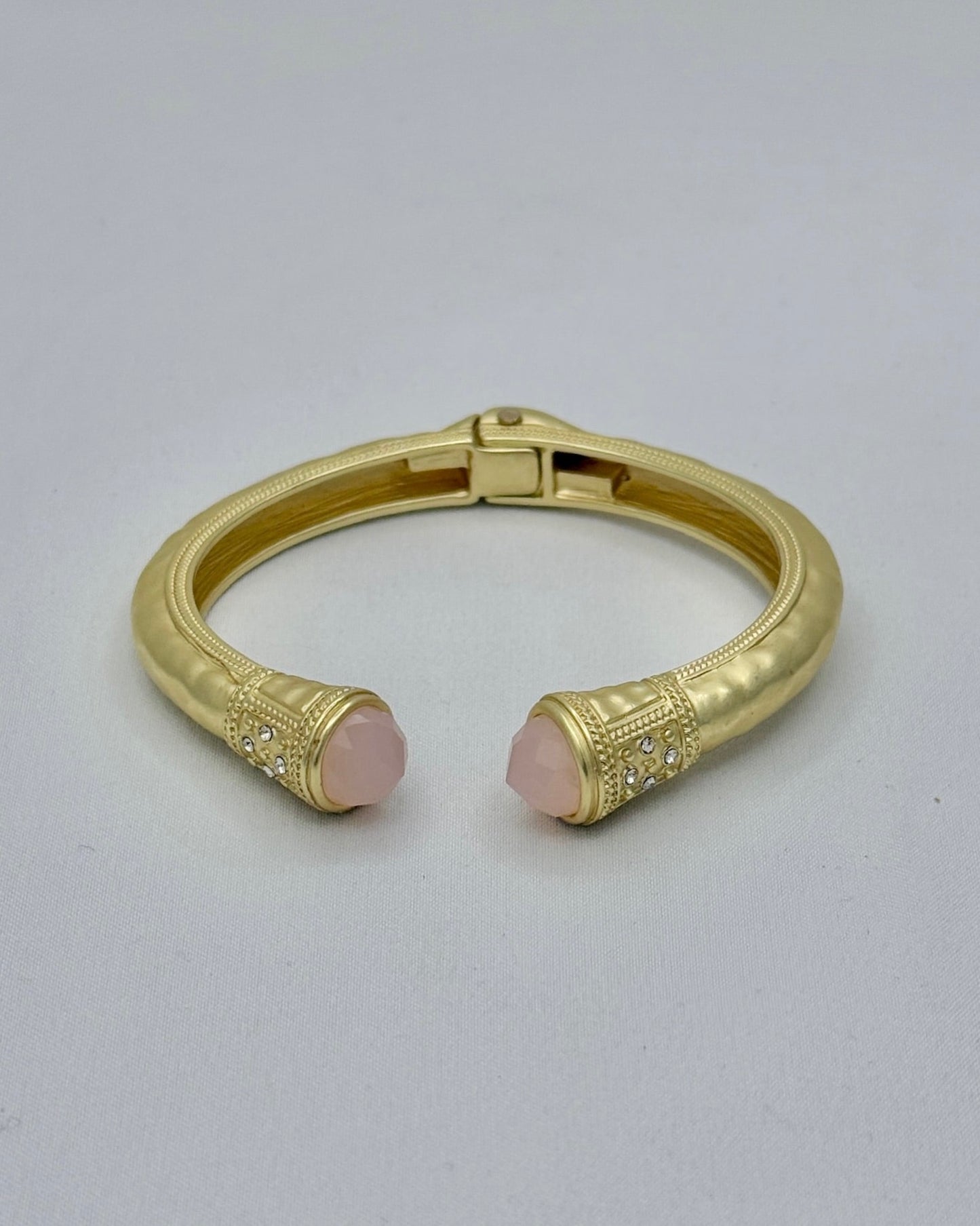 Cuff Bracelet with Pink Crystal