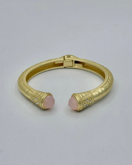 Cuff Bracelet with Pink Crystal