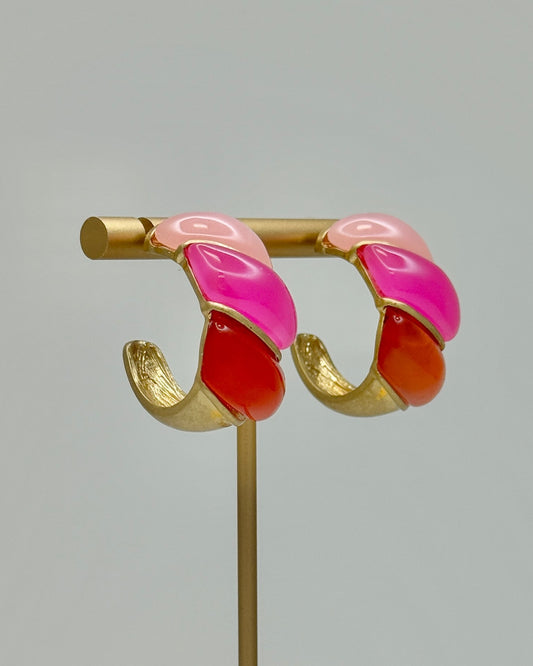 Pink Multi Hoop Earrings