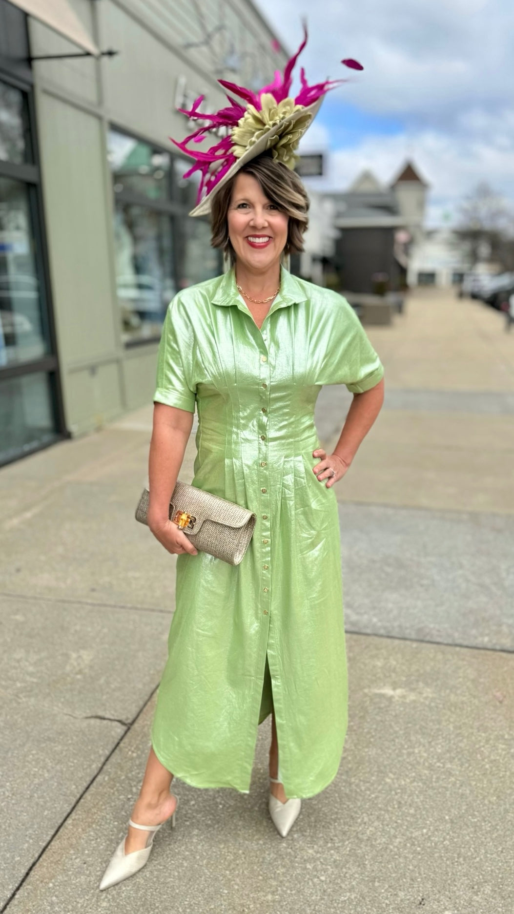 Emily McCarthy Georgia Dress - Opal Green