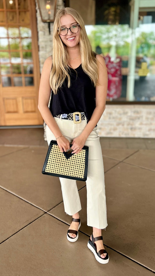 Habitat Cotton Slub VNeck Tank - Black