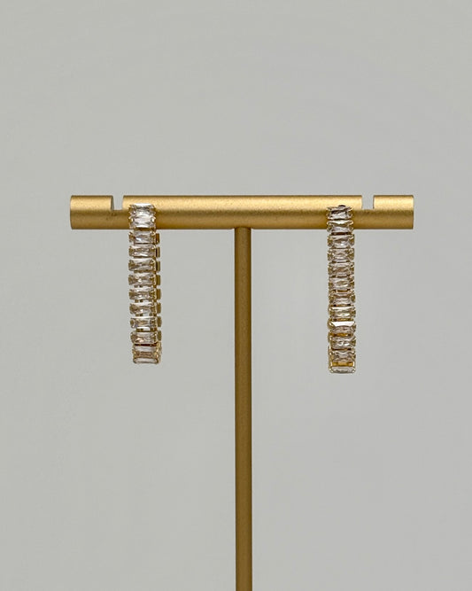 Gold Crystal Slinky Hoop Earrings