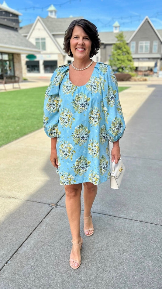 Uncle Frank Big Roses Dress - Blue