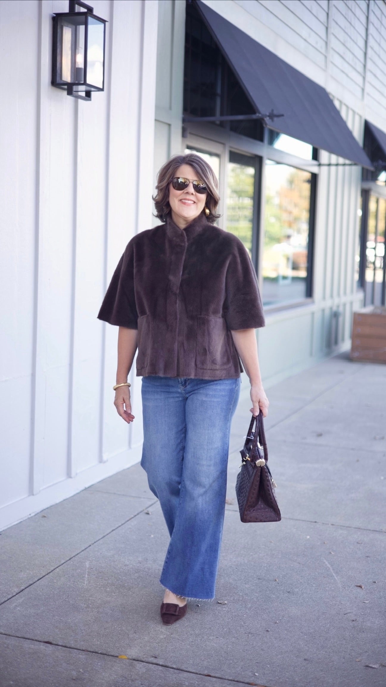 Ivy Jane Faux Fur Caplet - Chocolate