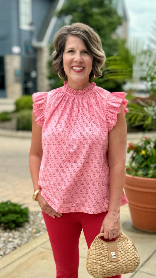 Ivy Jane Birds On The Block Top - Pink