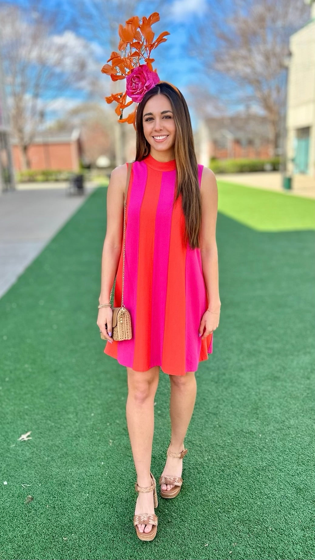 Sunset Tie Neck Dress