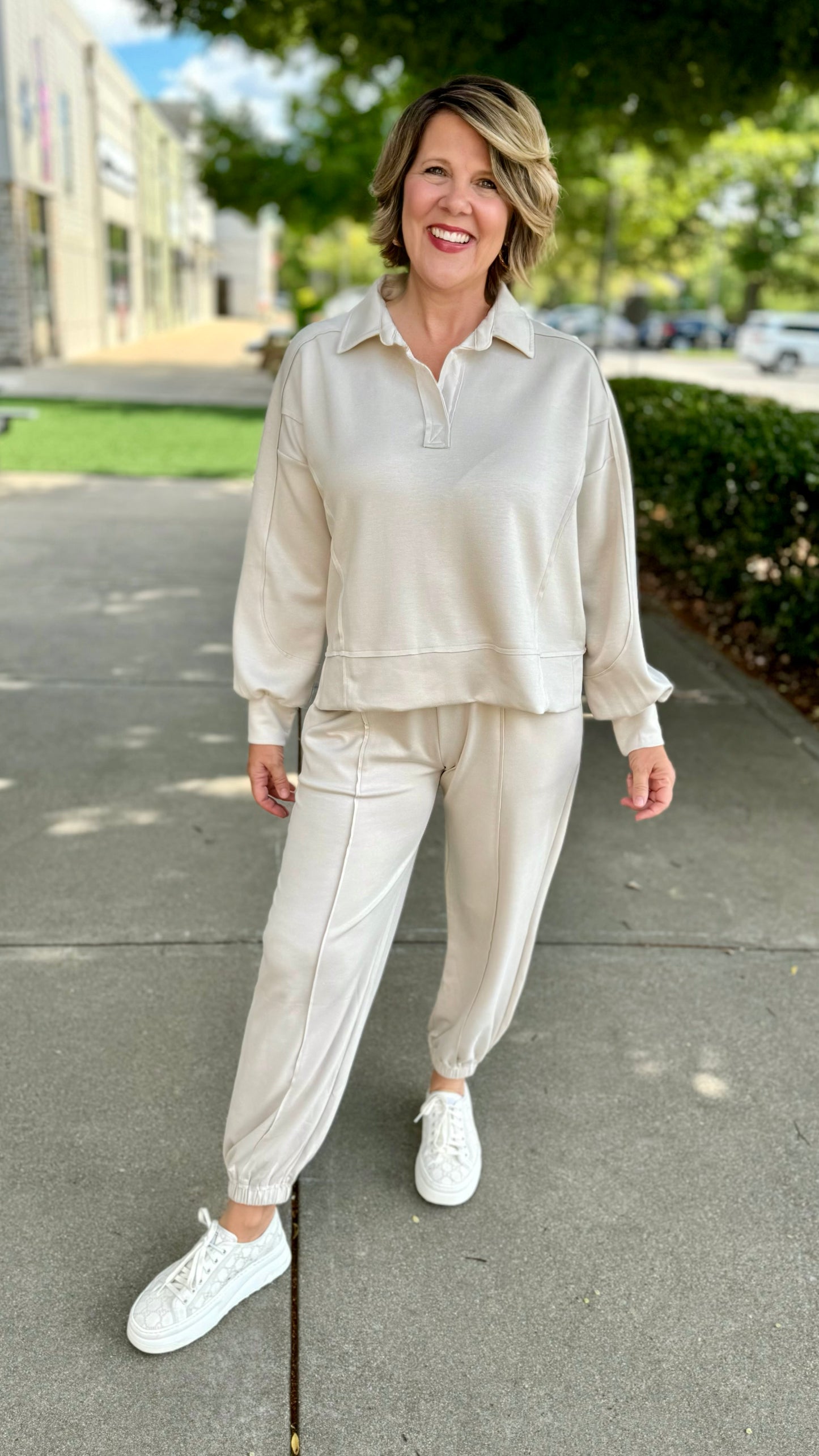 Love Leisure Ecru Jogger Pant