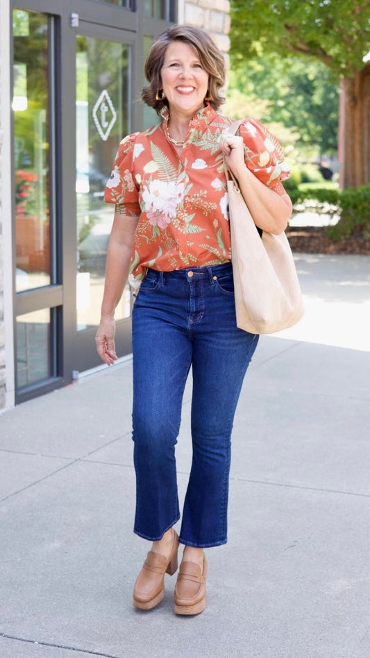 Reese Ruffle Top - Rust