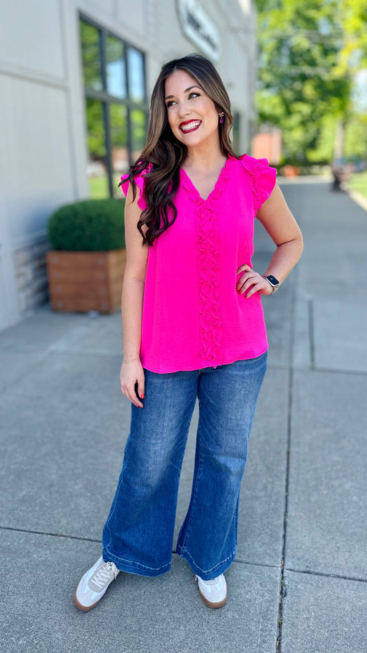Radiant Ruffle Top - Pink
