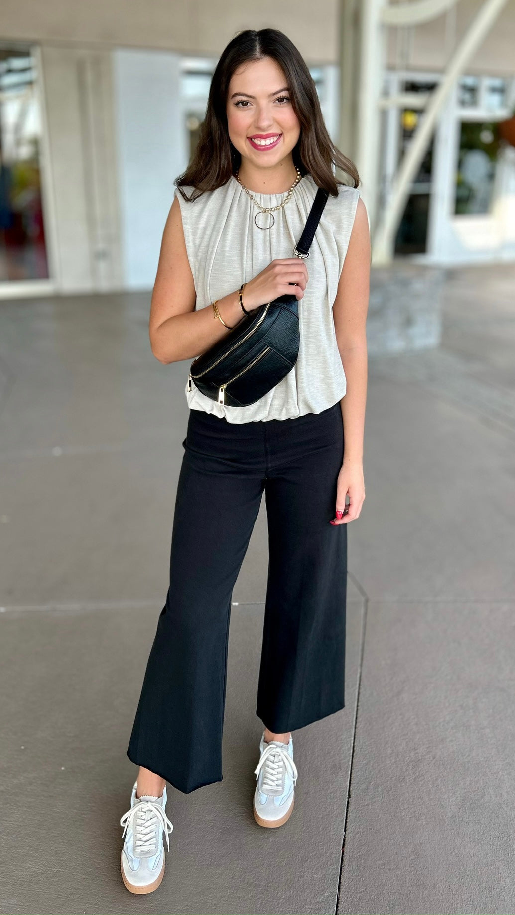 Michael Stars Cindy Bubble Top - Oat