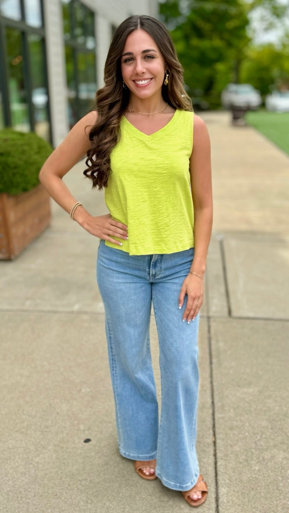 Habitat Cotton Slub V-Neck Tank - Daiquiri