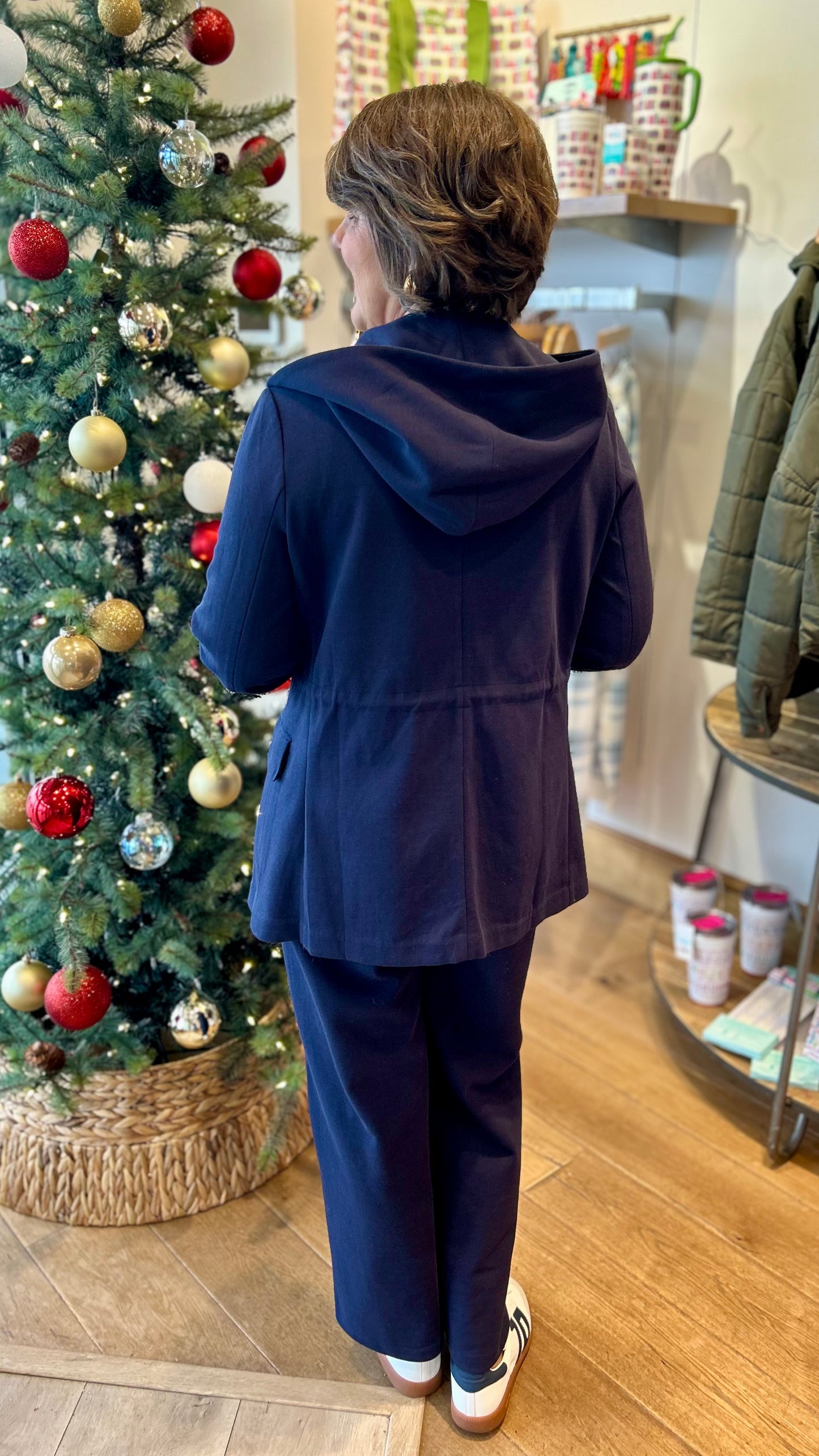 Amanda Cinch Waist Jacket - Navy