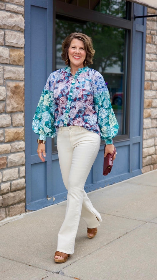 Rose Garden Button Up Blouse