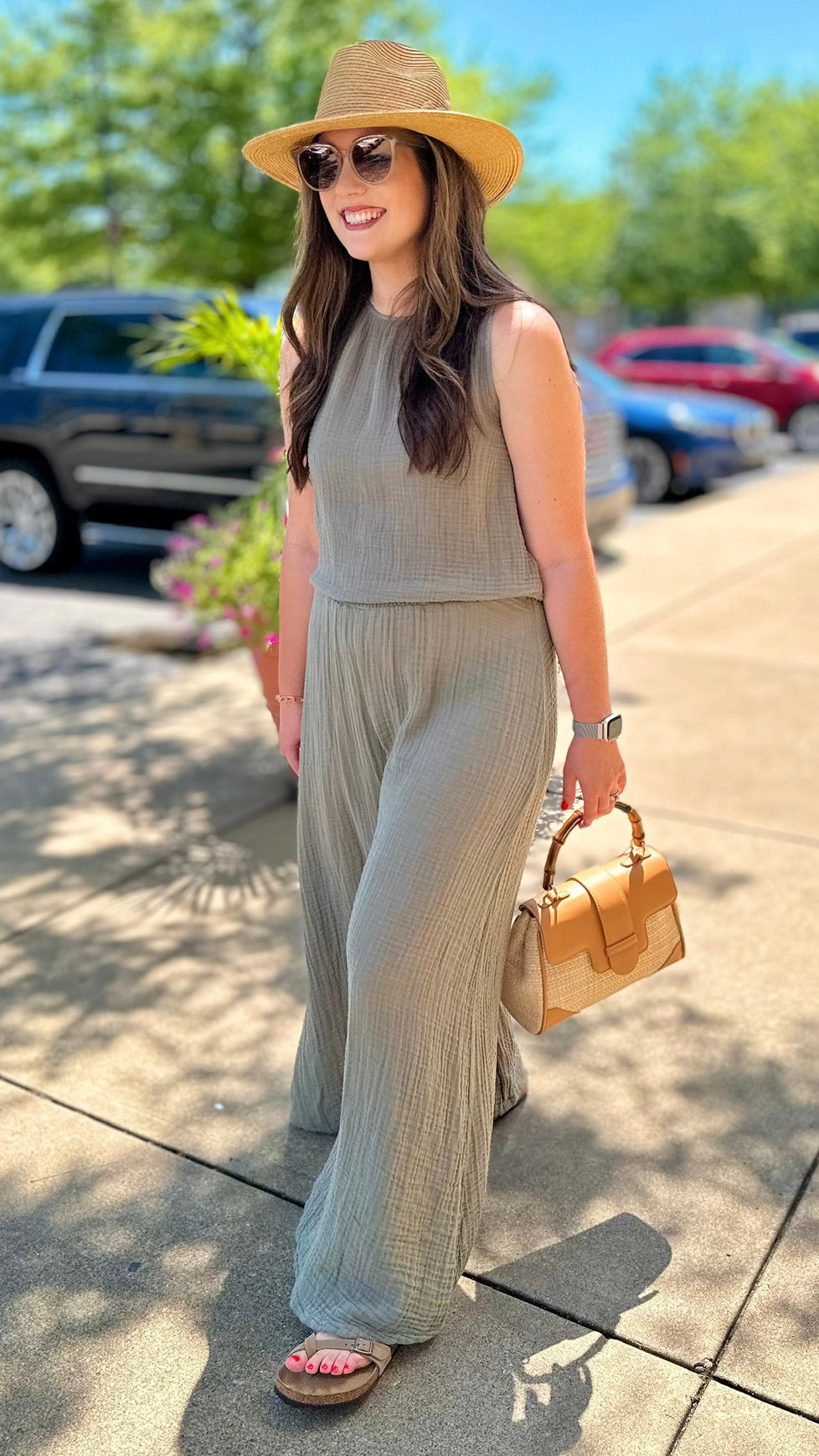 Michael Stars Gauze Wide Leg Pants - Olive