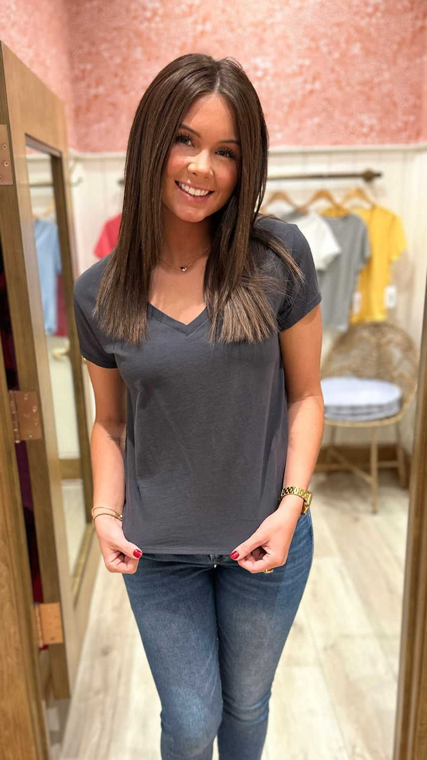 Dear John Vani Jersey Tee - Dark Grey