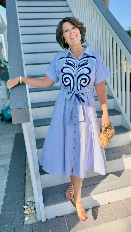 Rory Shirt Dress - Blue