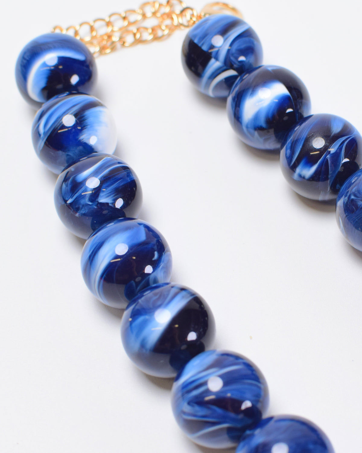 Round Bead Necklace - Navy