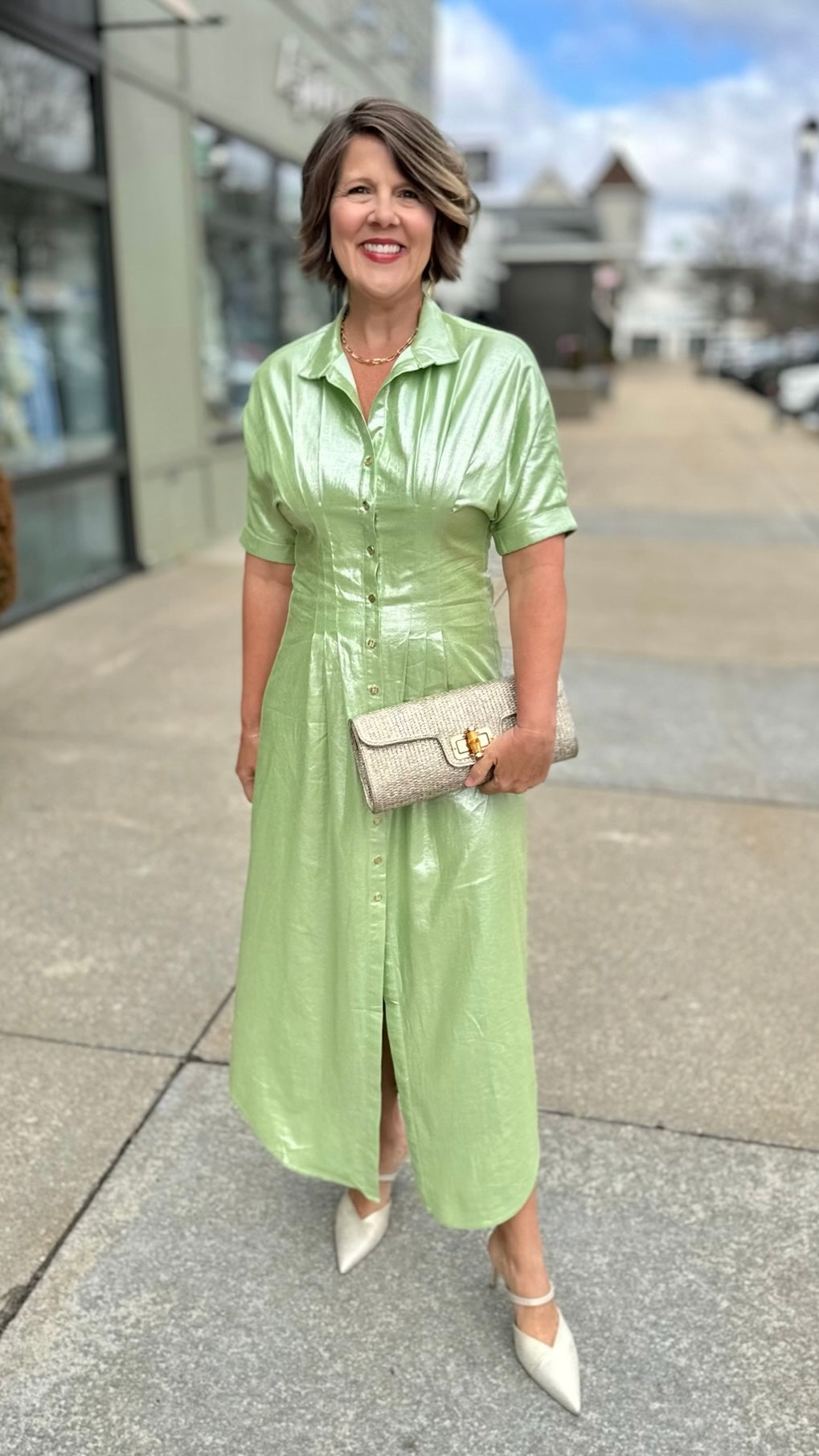 Emily McCarthy Georgia Dress - Opal Green