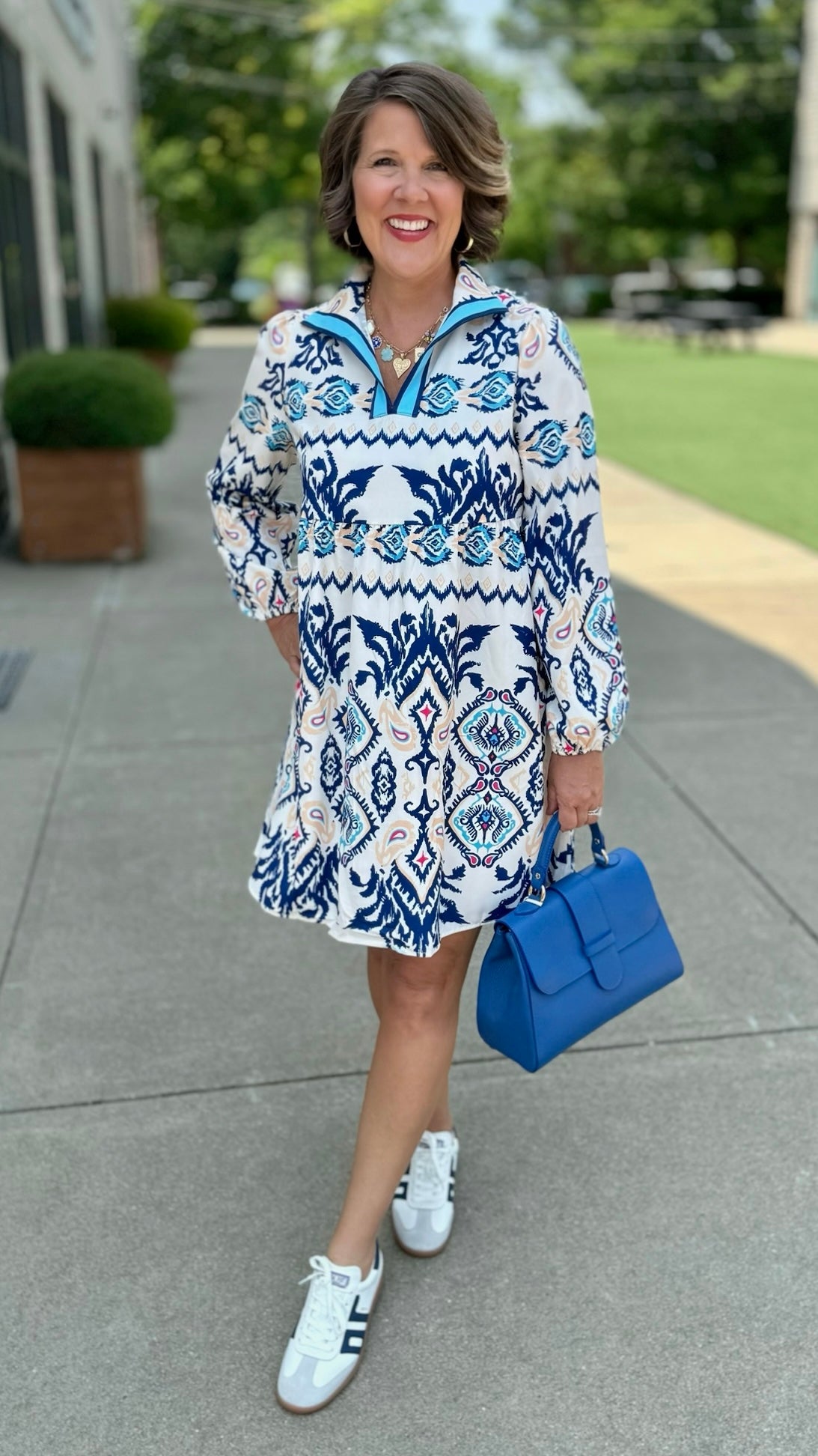 Western Geometric Print Mini Dress