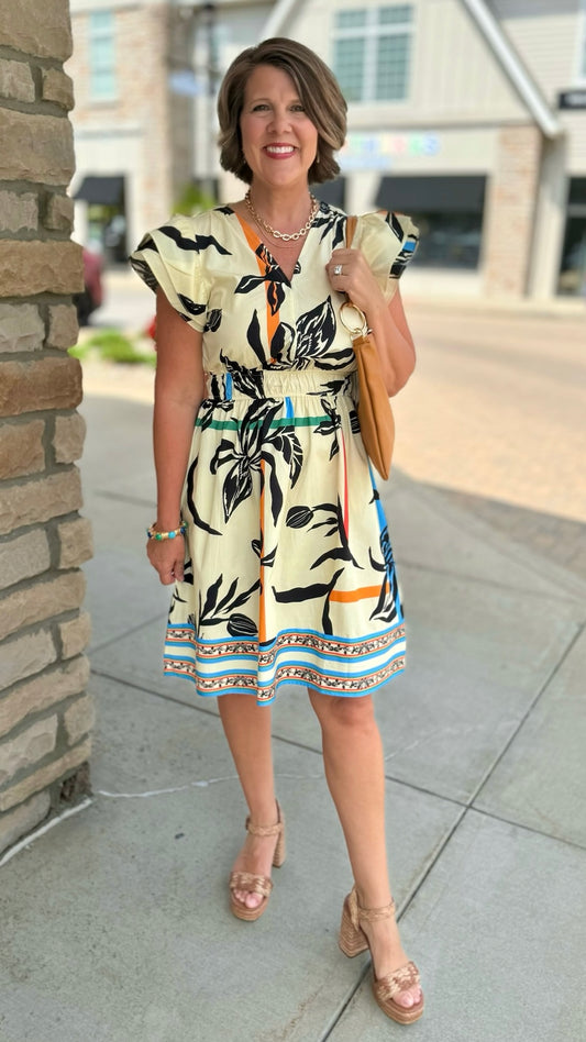 Arianna Dress - Striped Florals