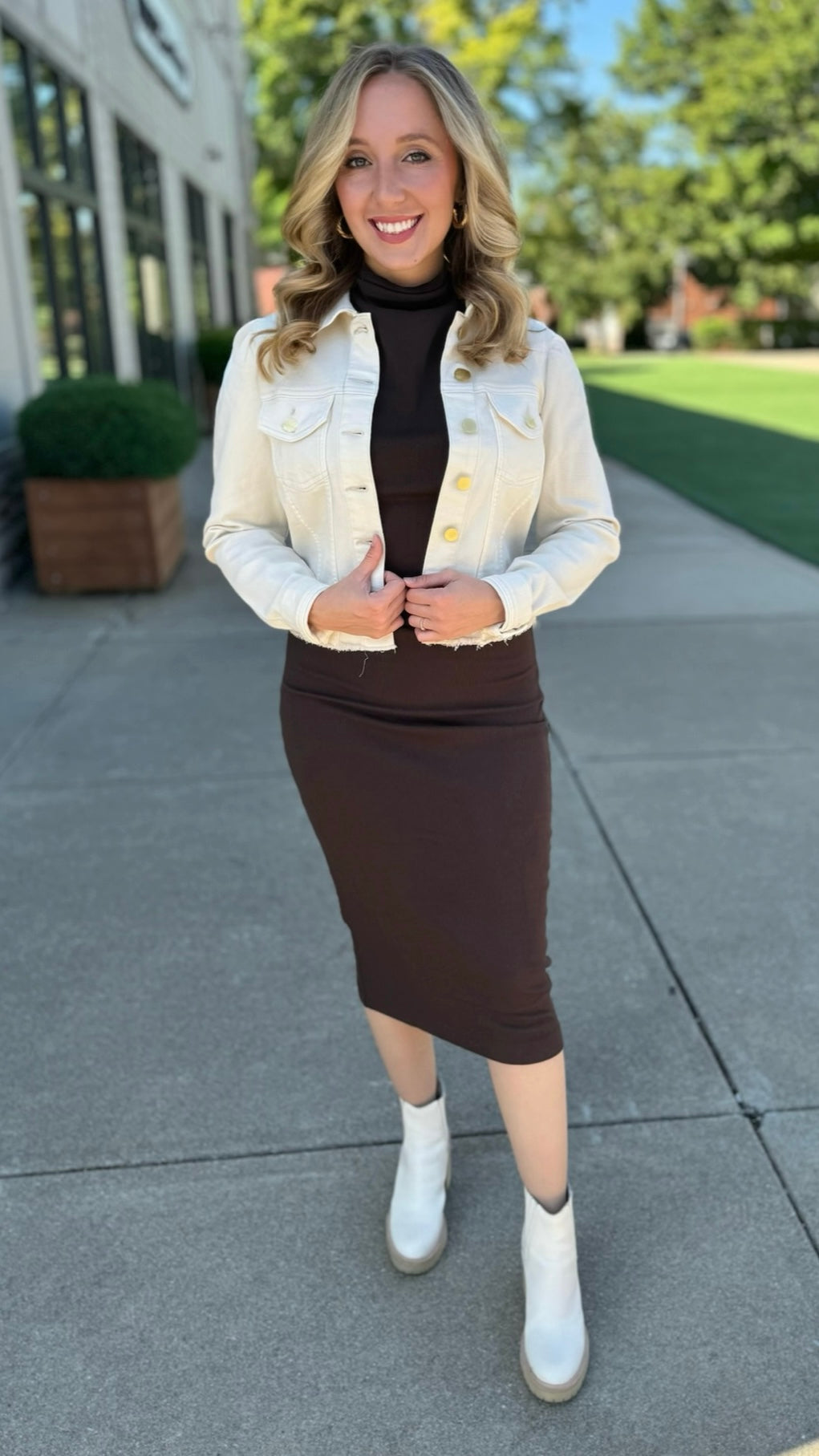 Michael Stars Iolanda Mock Neck Midi Dress - Java