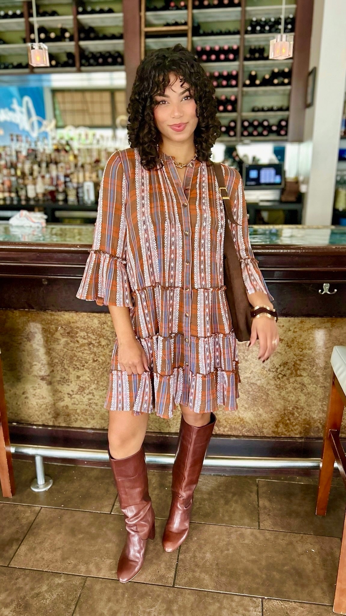 Uncle Frank Multi Tiered Plaid Dress
