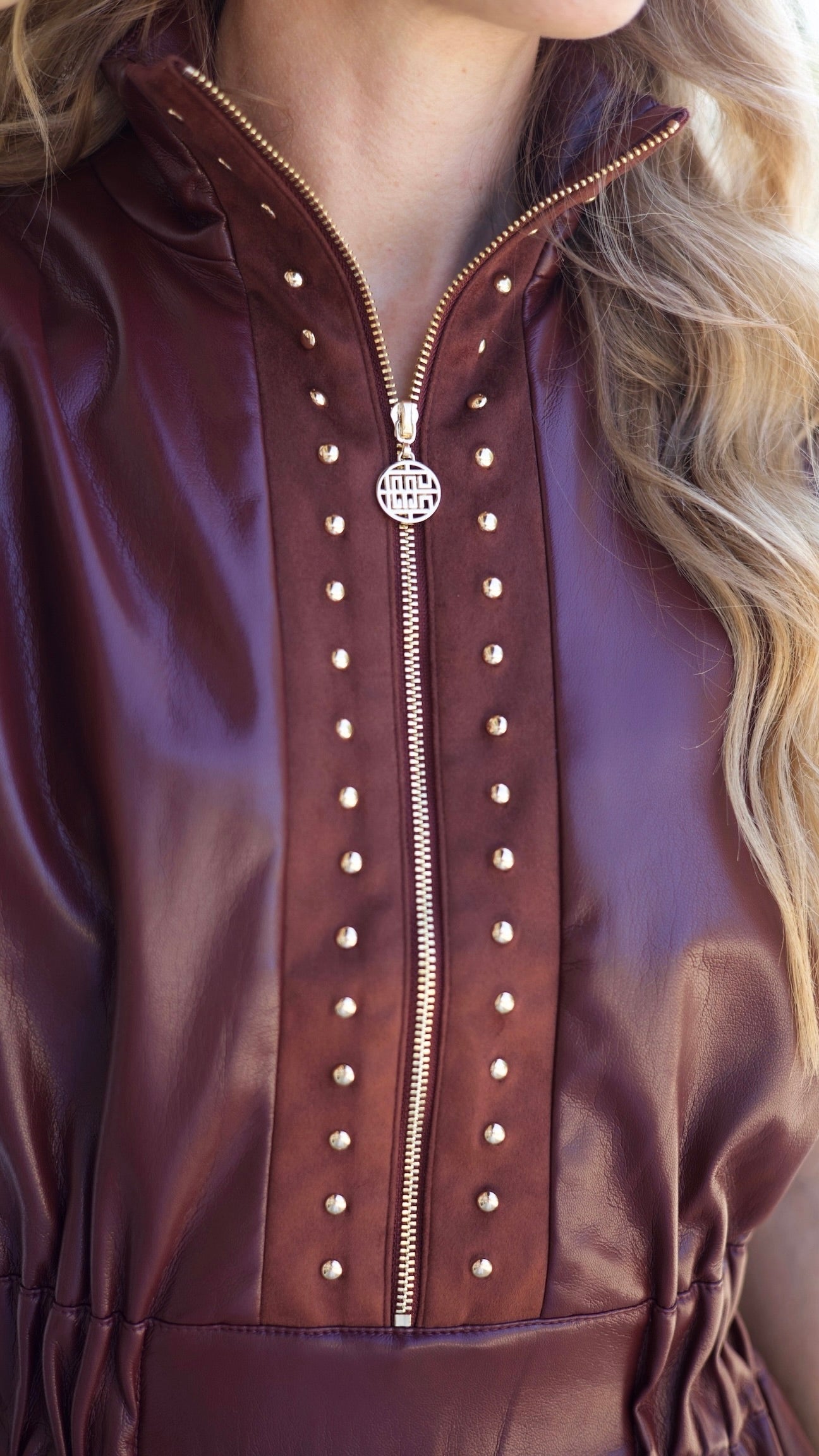 Emily McCarthy Chocolate Faux Leather Dress