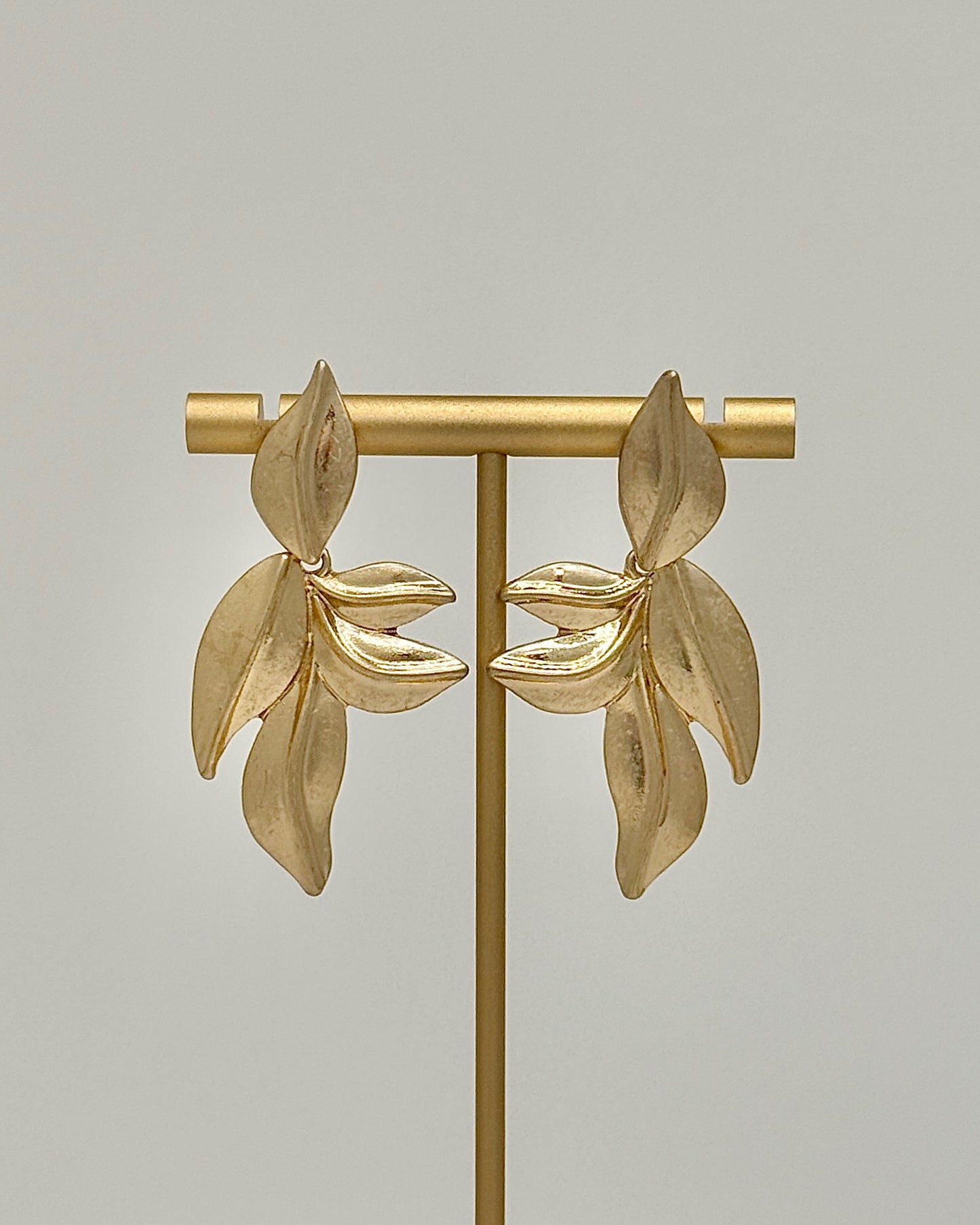 Light Gold Leaf Earrings