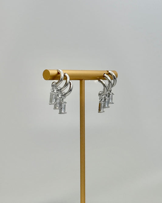 Thank Heaven Diamond Drop Earrings - Silver