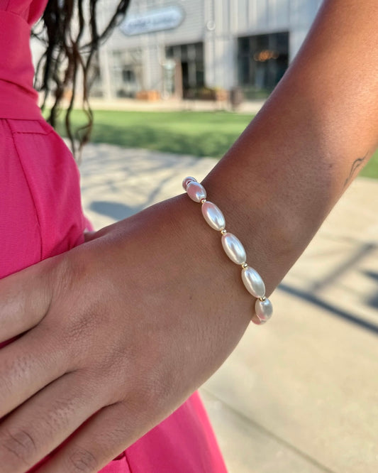 Magnetic Oval Pearl Bracelet