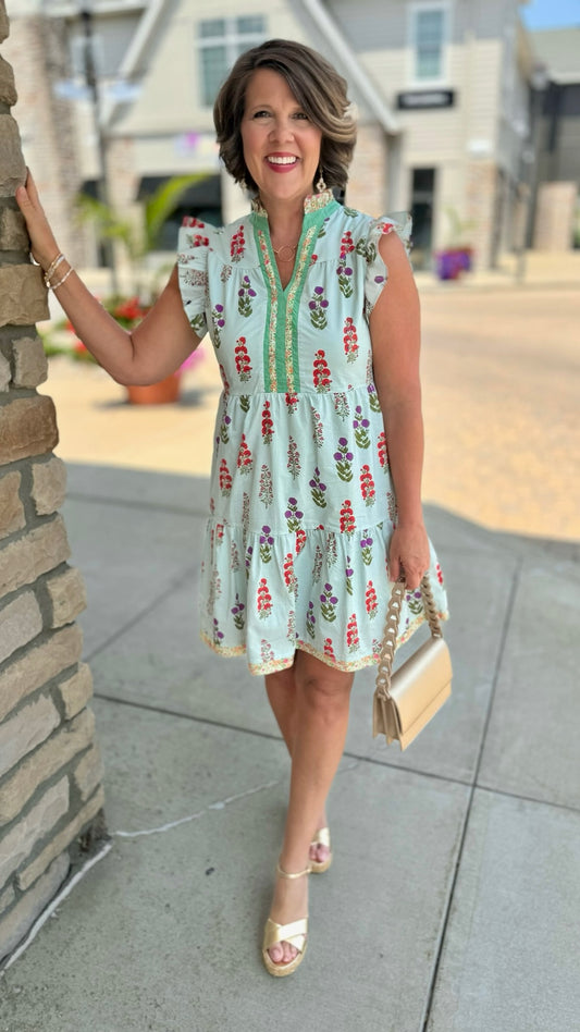 Mint Mix Posie Dress