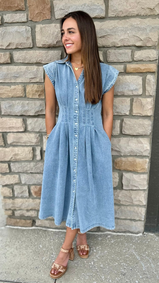 Belle Denim Midi Dress