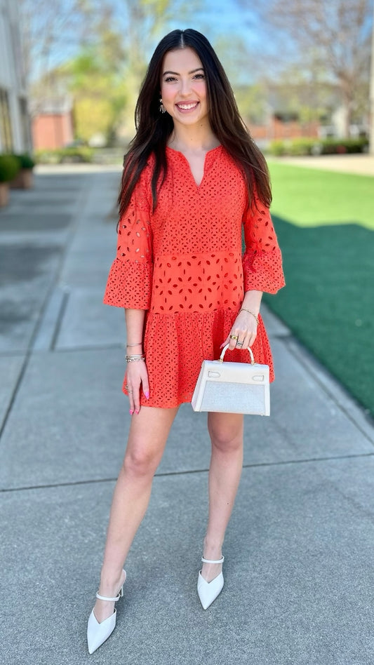 Tyler Boe Isla Eyelet Tunic Dress - Tiger Lily