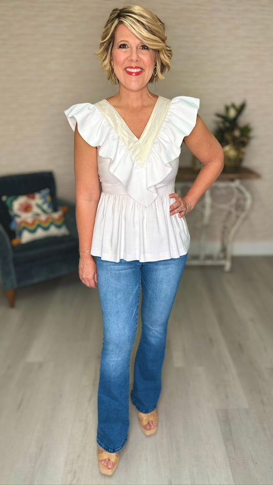 Emily McCarthy White Gold Camille Tank