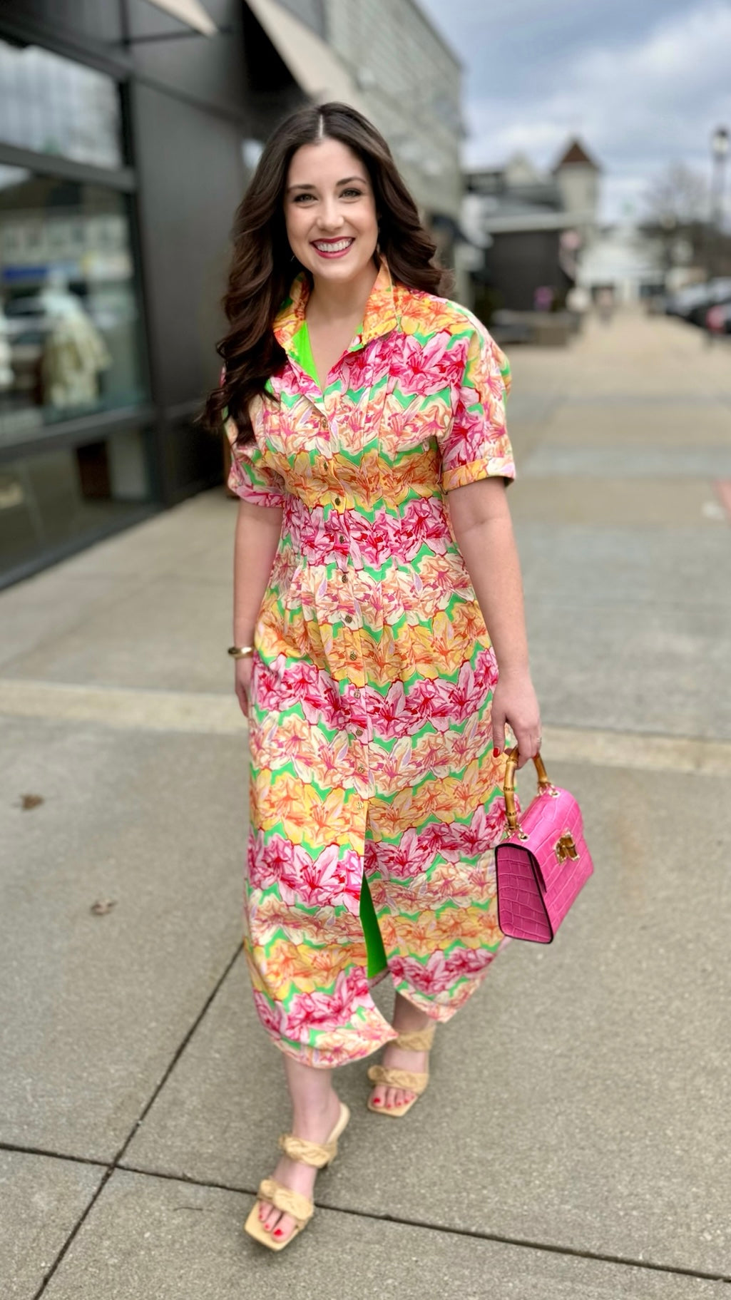 Emily McCarthy Georgia Dress - Azalea