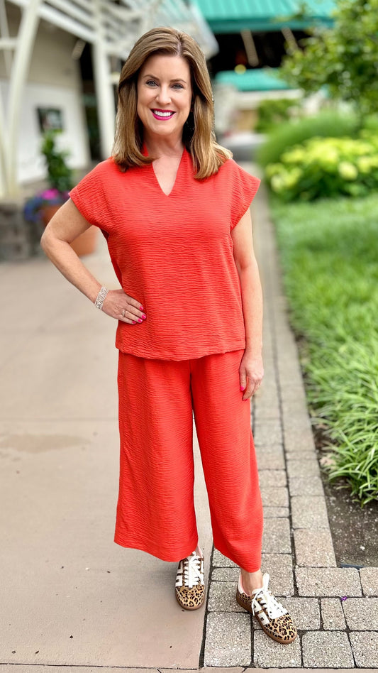 Ivy Jane Pull On Pant - Tomato