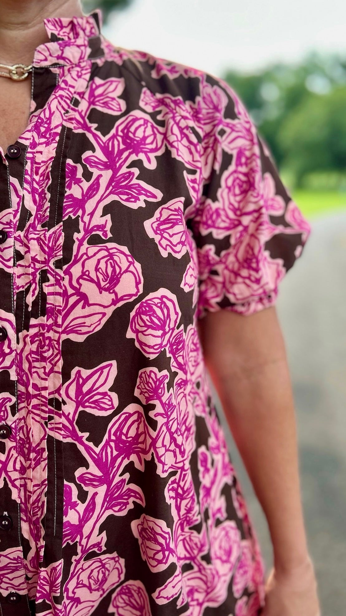 Uncle Frank Rose Pin Tuck Dress