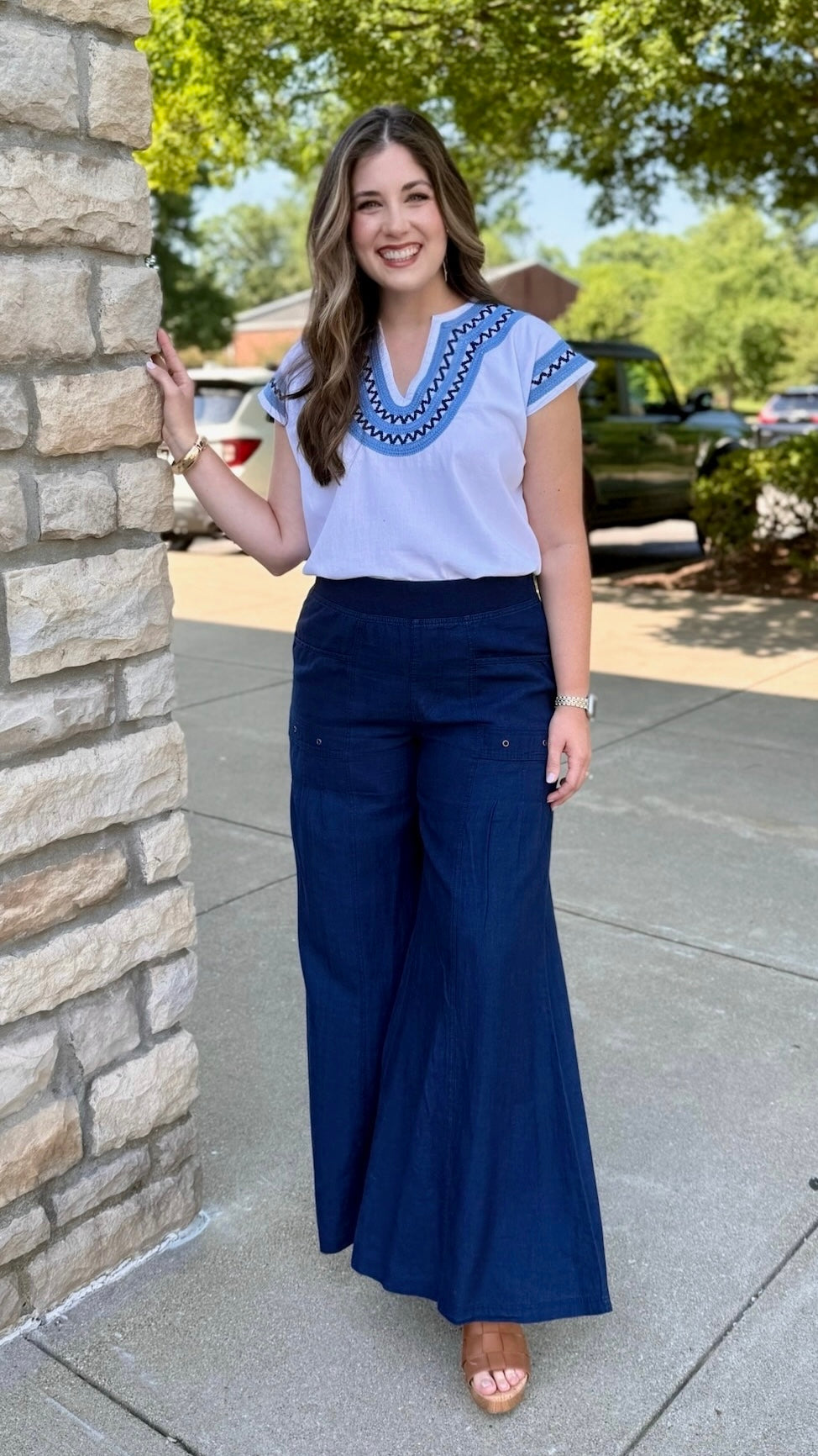 Ivy Jane Bordered Popover - White/Navy