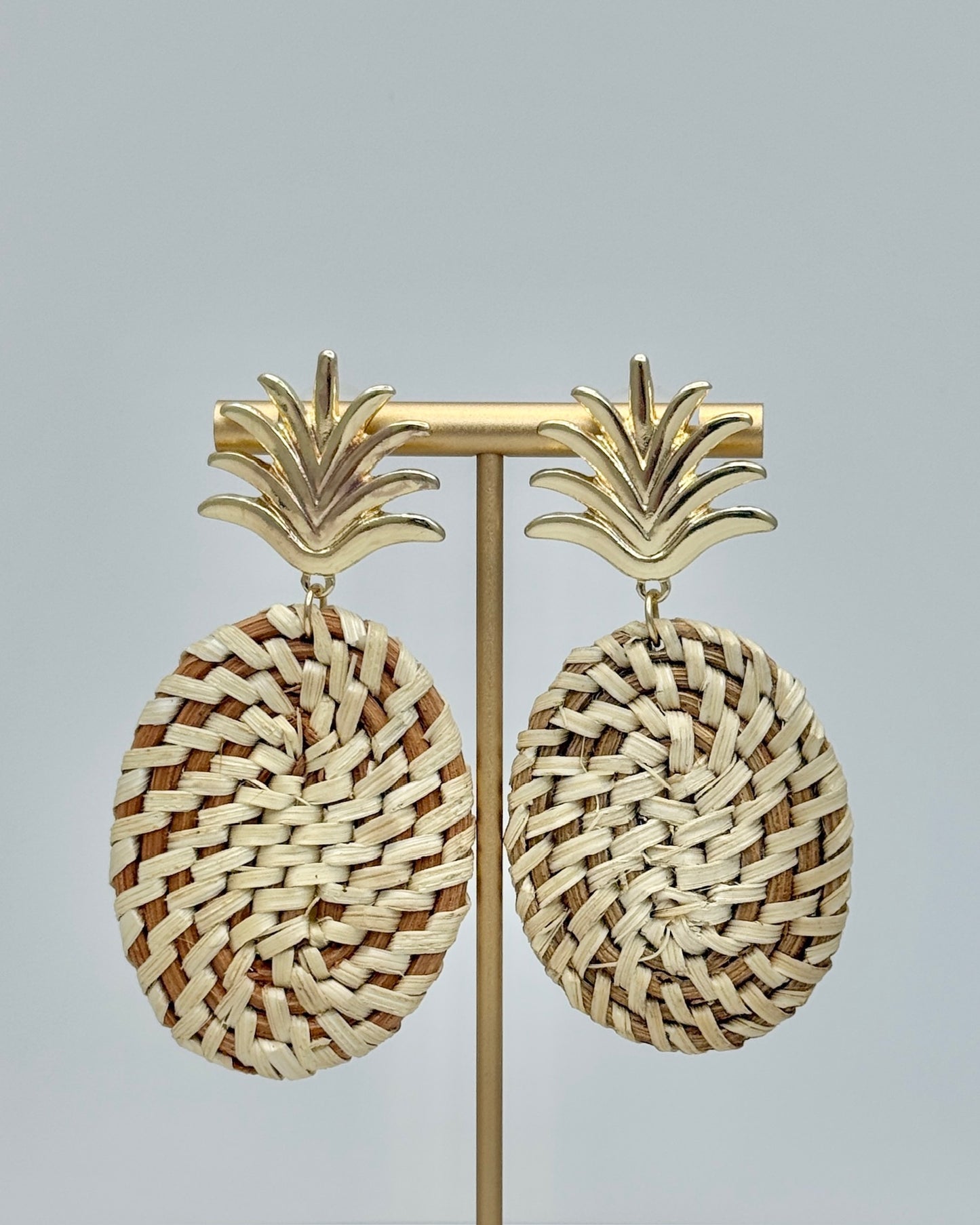 Rattan Pineapple Earrings