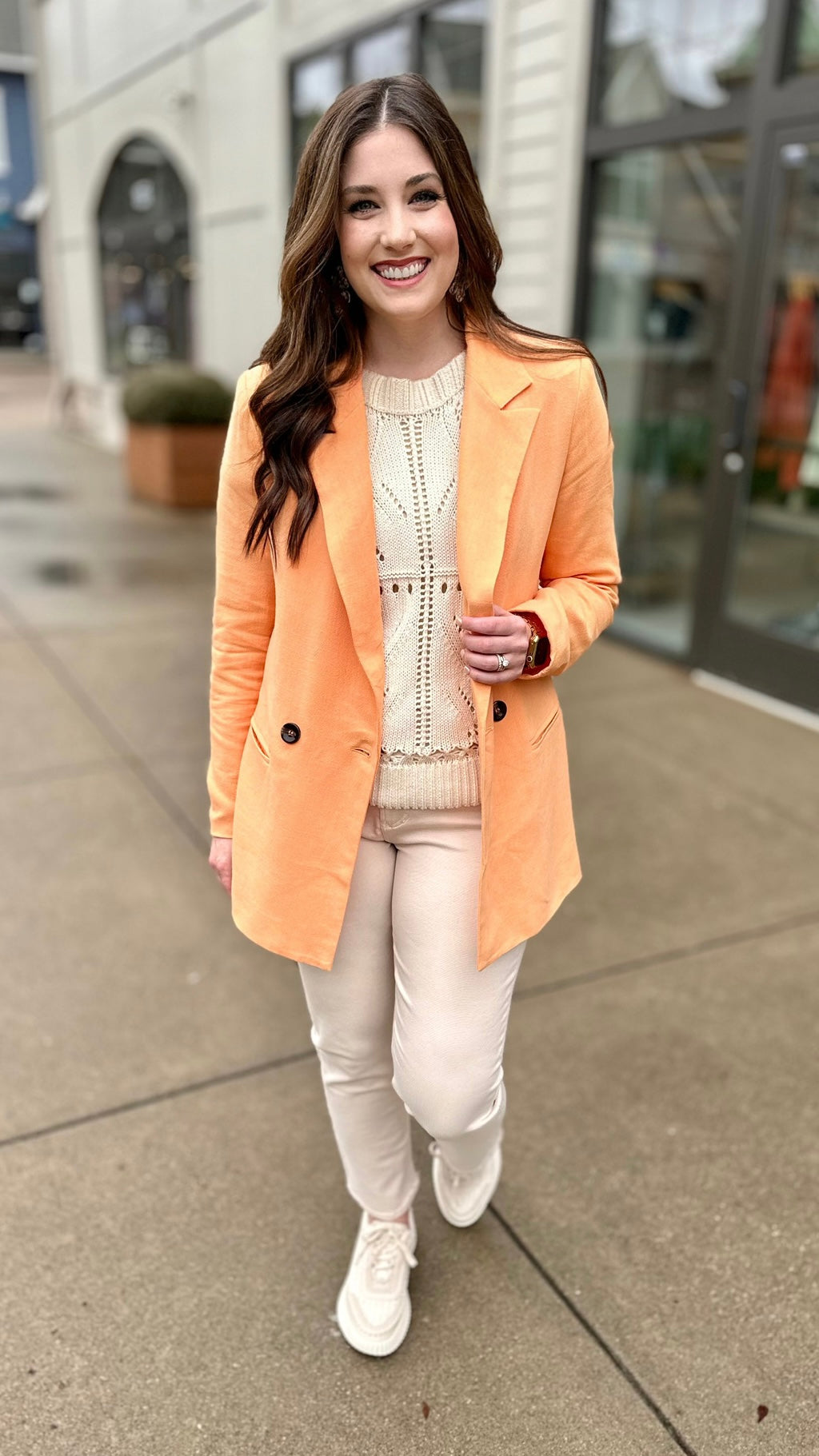 Peachy Linen Blazer